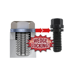 Proform Wedge Lock Header Bolt - 3/8-16 in Thread - 0.75 in Long - Hex Head - Black Oxide - Set of 16