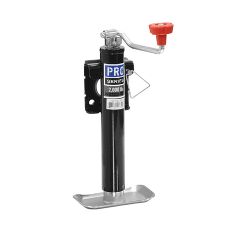 Pro Series Trailer Jack - Manual - Topwind - 10" Of Travel - 2000 lb. Capacity - Steel - Black Paint