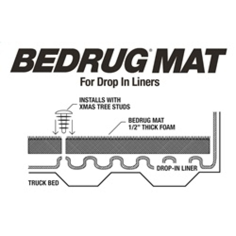 Bedrug Classic Bed Mat - Composite - Gray - Drop-In Liner - 6 ft 6 in Bed - Toyota Fullsize Truck 2007-21