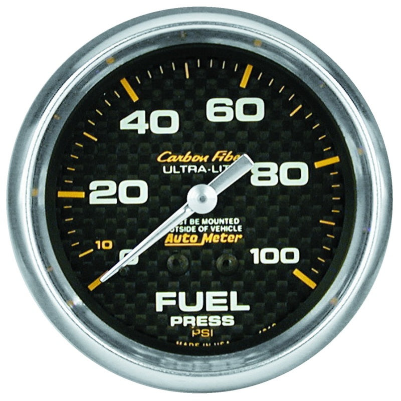 Auto Meter Carbon Fiber Fuel Pressure Gauge - 2-5/8" - 0-15 PSI