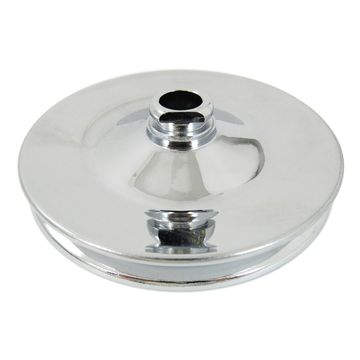 Racing Power V-Belt Power Steering Pulley - 1 Groove - 5.840" - Steel - Chrome - Saginaw
