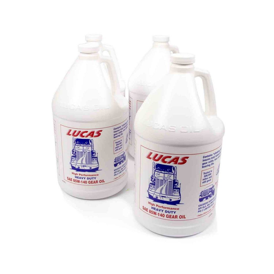 Lucas Oil Products Heavy Duty Gear Oil 85W140 Conventional 1 gal - Set of 4