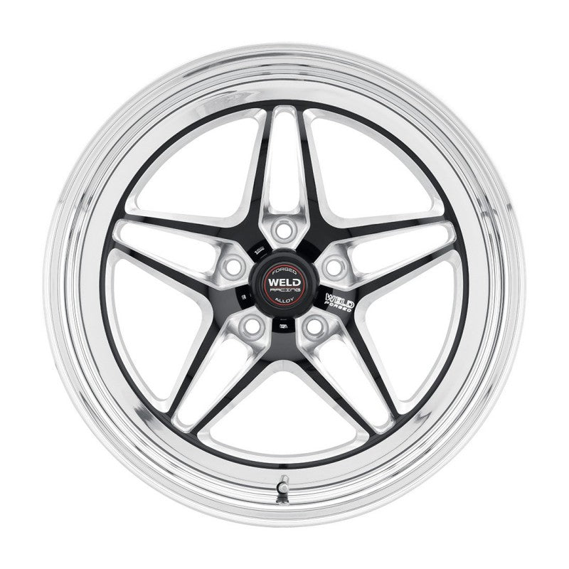 Weld S81 Beadlock Wheel - 17 x 10 in - 7.200 in Backspace - 5 x 5.00 in Bolt Pattern - Black/Polished