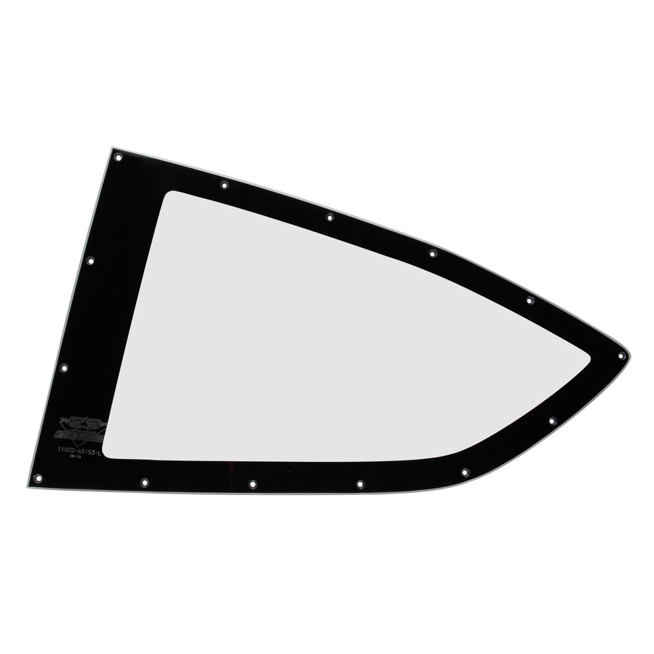 Five Star 2019 Late Model Quarter Window w/ Blackout Border - Polycarbonate - Pre-Cut / Drilled - Left