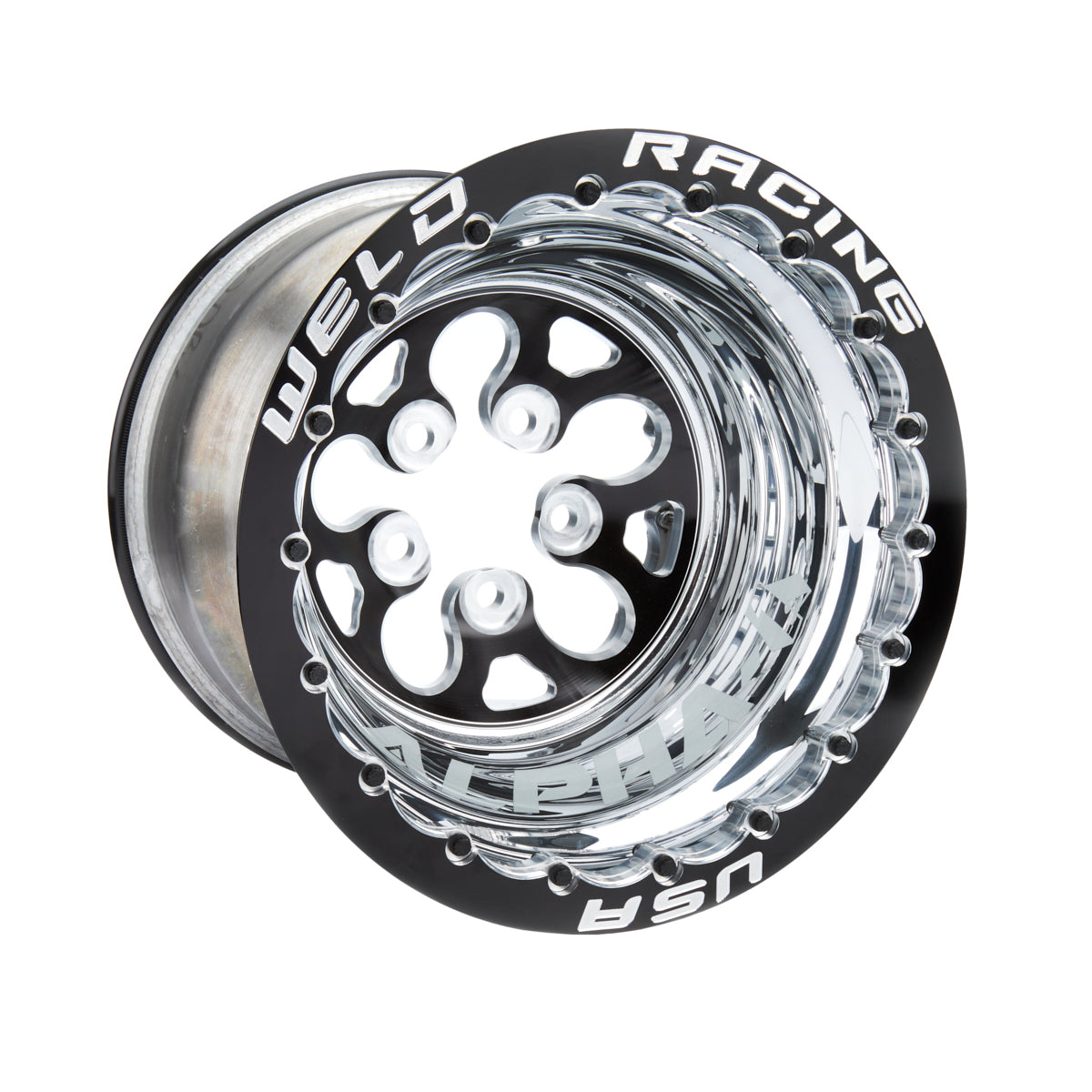 Weld Alpha-1 Wheel - 15 x 12 in - 5.000 in Backspace - 5 x 4.75 in Bolt Pattern - Beadlock - Black