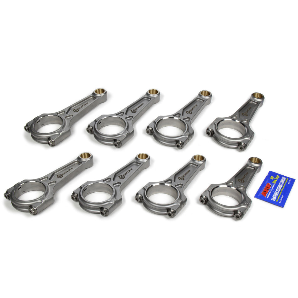 Wiseco Boostline I Beam Connecting Rod - 5.993 Long - Bushed - 7/16" Cap Screws - Forged Steel - Ford Modular / Coyote (Set of 8)