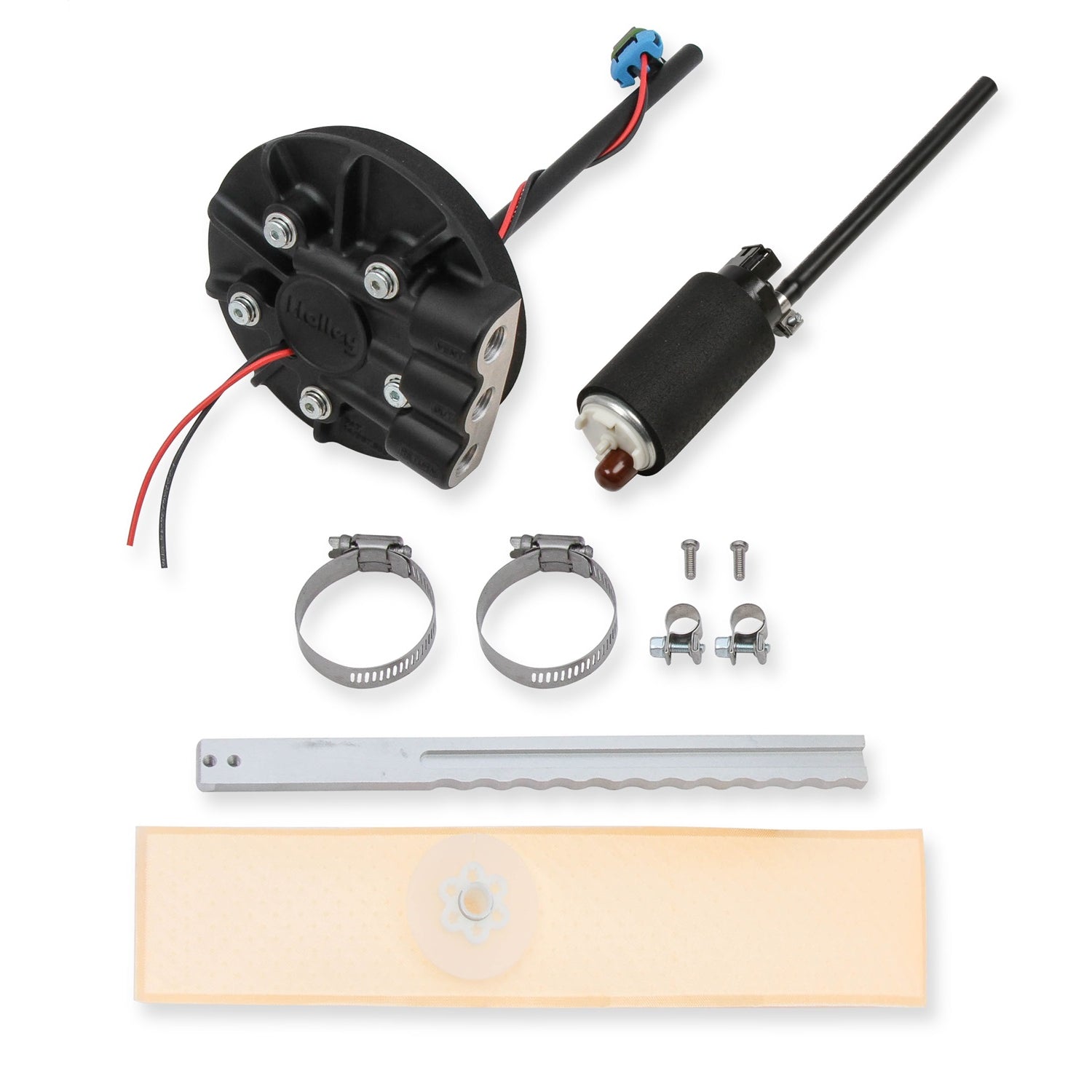 Holley Electric Fuel Pump - In-Tank - 255 lph - 1/4" NPT Inlet Size - 1/4" NPT Outlet - Aluminum - Black - Gas - Universal