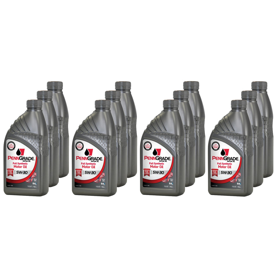 PennGrade Full Synthetic Motor Oil - 5W30 - Synthetic - 1 qt Bottle - (Set of 12)