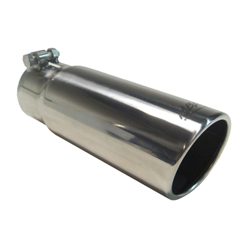 MBRP Exhaust Tip - 3" Inlet - 3-1/2" Round Outlet - 10" Length - Single Wall - Rolled Edge - Angled Cut - Stainless - Black Chrome