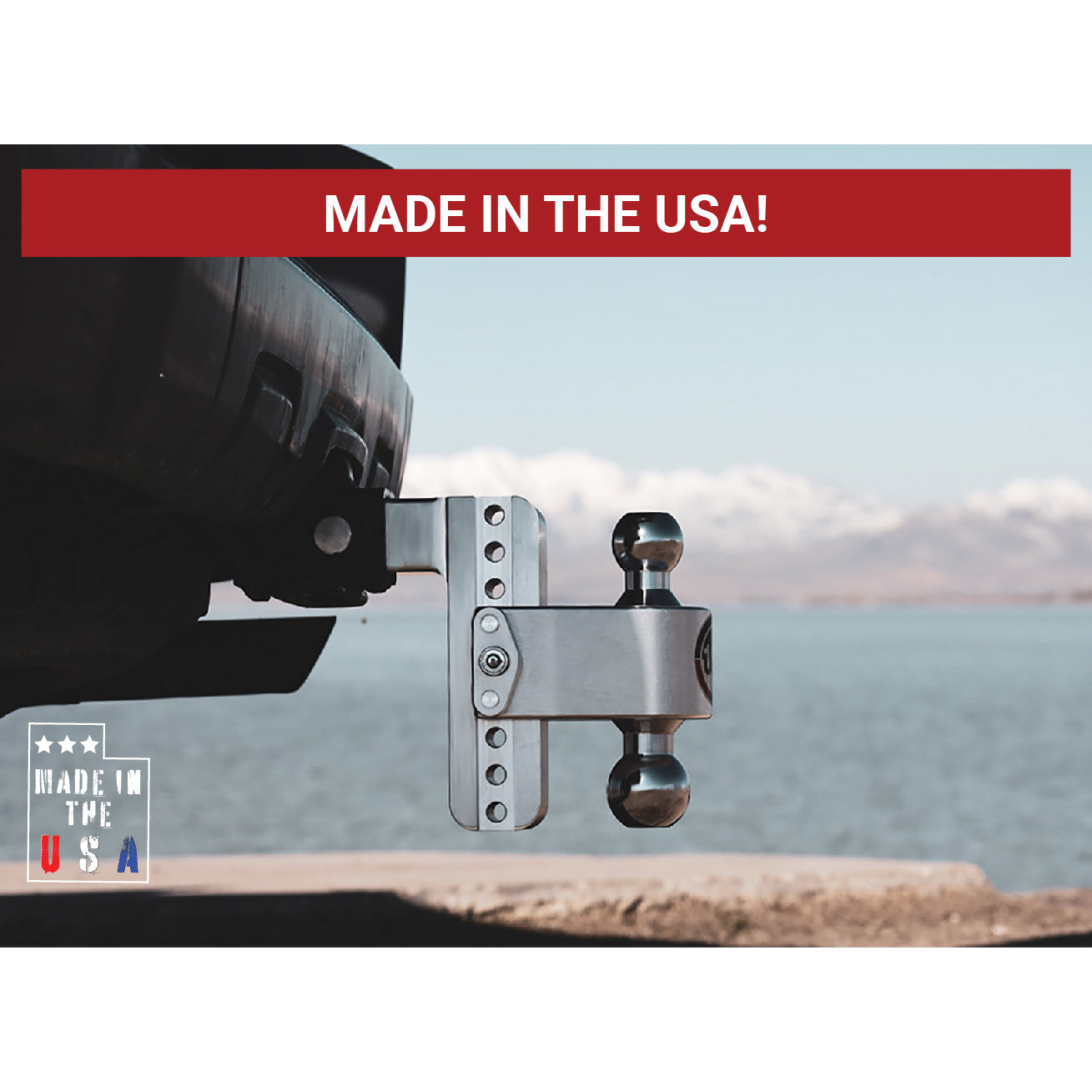 Weigh Safe Ball Mount Hitch - 2/2-5/16" Hitch - 8" Drop - 8000/12500 lb Capacity - Aluminum/Steel/Chrome