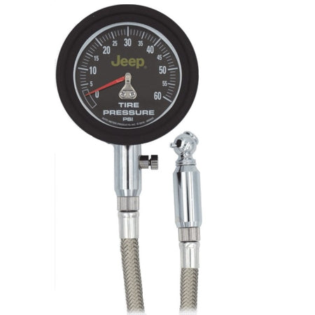 Auto Meter Jeep Tire Pressure Gauge - 0-60 psi - Analog - 2-1/4" Diameter - Black Face - 1 lb Increments