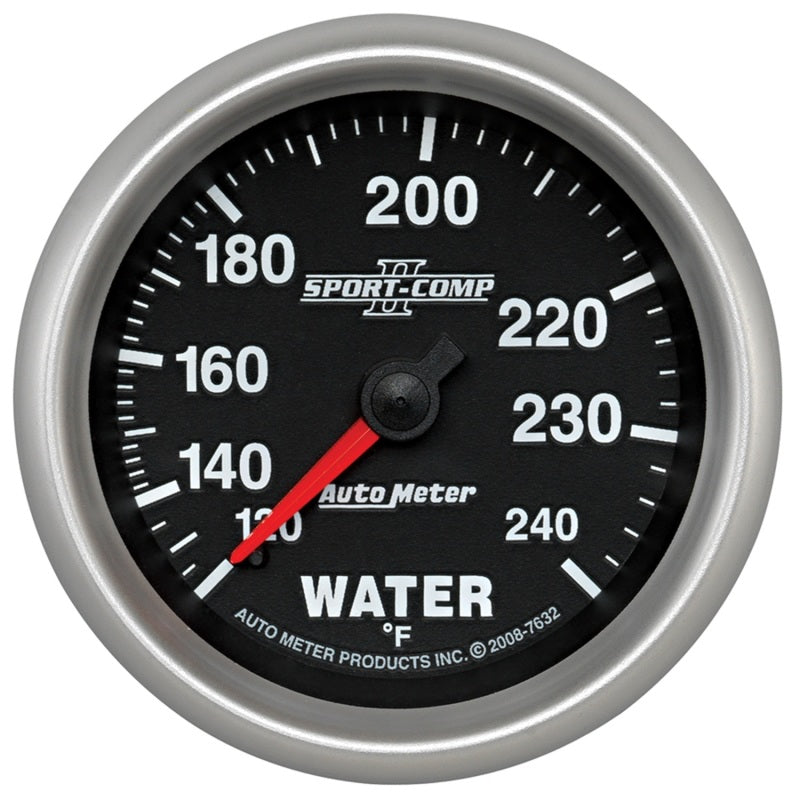 Auto Meter 2-5/8" Sport Comp II Water Temp Gauge - 120-240°
