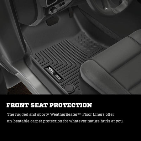 Husky Liners Weatherbeater Floor Liner - Front and 2nd Row - Plastic - Black - Quad Cab