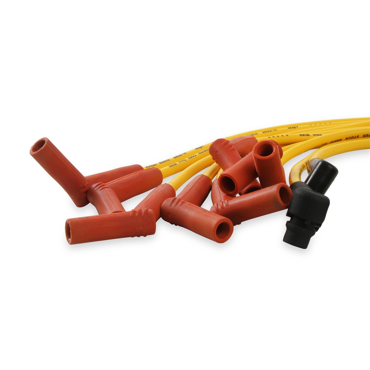 ACCEL Super Stock Spiral Core 8 mm Spark Plug Wire Set - Yellow - Factory Style Boots / Terminals - Ford V8