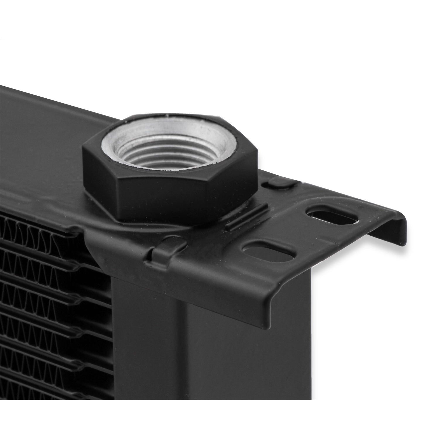 Earl's Oil Cooler - 5.750 x 13 x 2 in - Plate Style - 10 AN female O-Ring Inlet/Outlet - Black