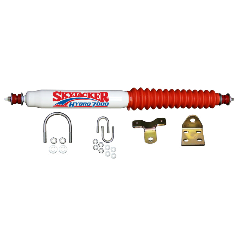 Skyjacker Steering Stabilizer Kit - Single - 16.50 in Compressed / 26.00 in Extended - 2.39 in OD - White Paint - Universal