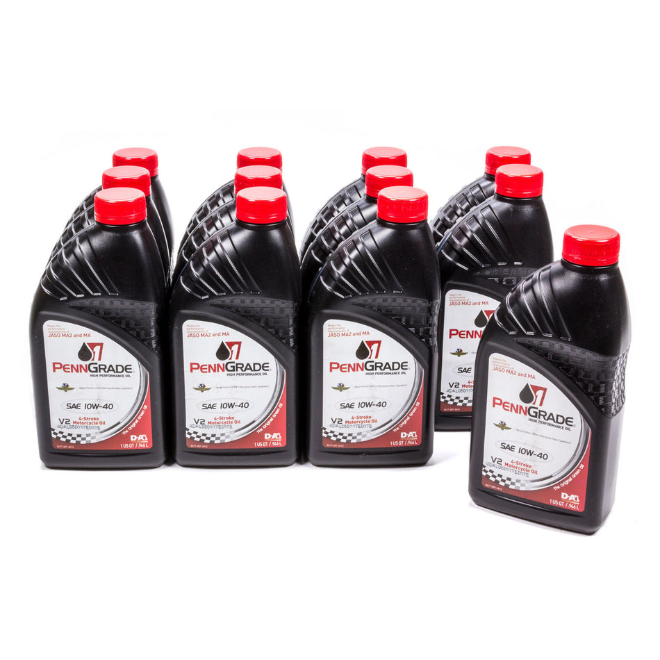 PennGrade Racing Oil 10W40 Motor Oil Conventional 1 qt Motorcycle - Set of 12