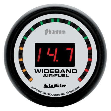 Auto Meter Phantom Air-Fuel Ratio Gauge Wideband 10:1-17:1 AFR Electric - Digital