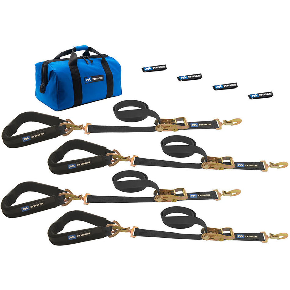 Mac's Pro Pack with 24" Axle Straps (8 Foot) and Direct Hook Ratchet