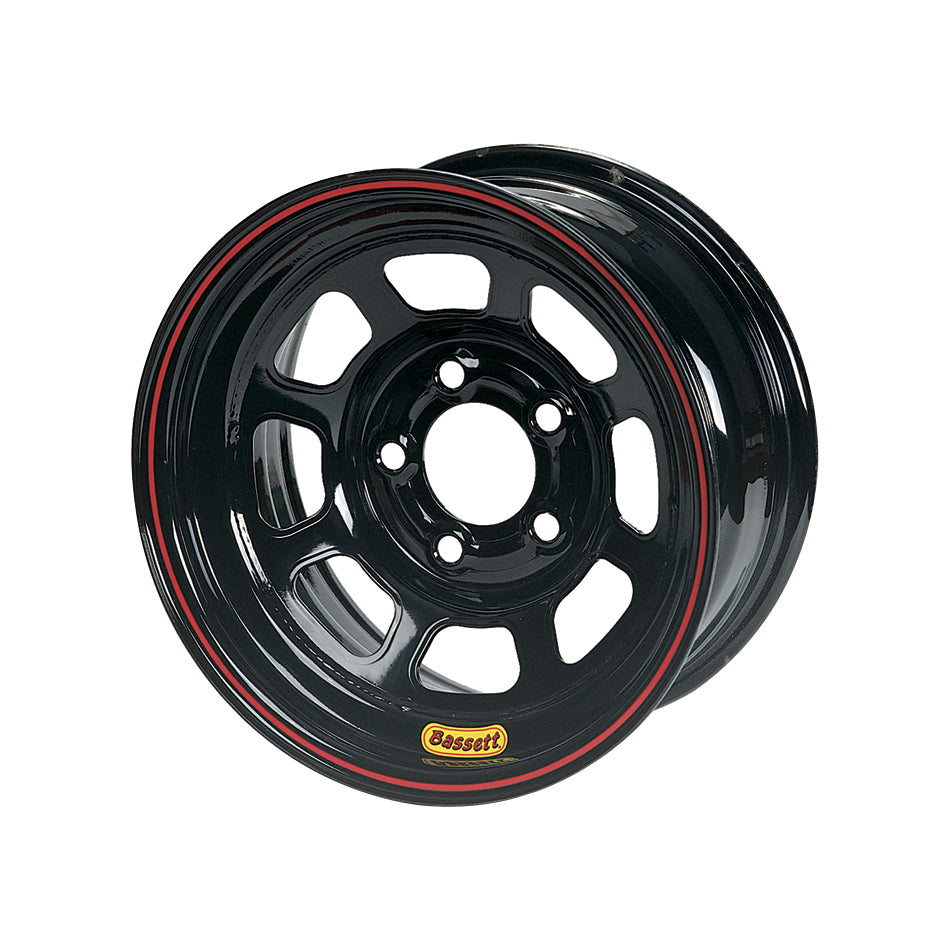 Bassett Wheel 14x7 D-Hole 5x 4.5" 3" Back Spacing Black