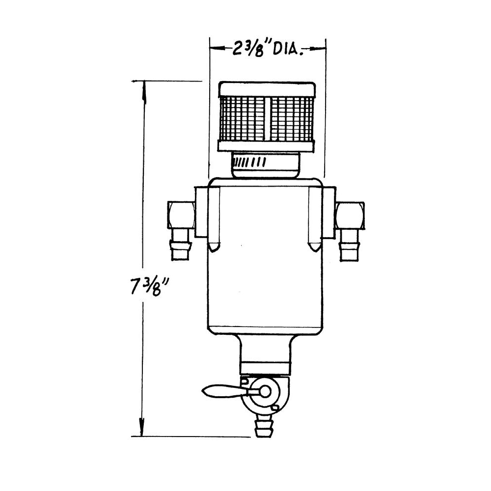 Jaz Products Mini-Breather Tank - Black - Breather w/ 3/8" Nipple Fittings