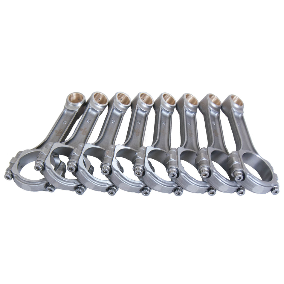 Eagle "SIR" I-Beam Forged 5140 Steel Connecting Rods - SB Chevy (Bushed) - 6.000" Rod Length, 595 Grams - (Set of 8)