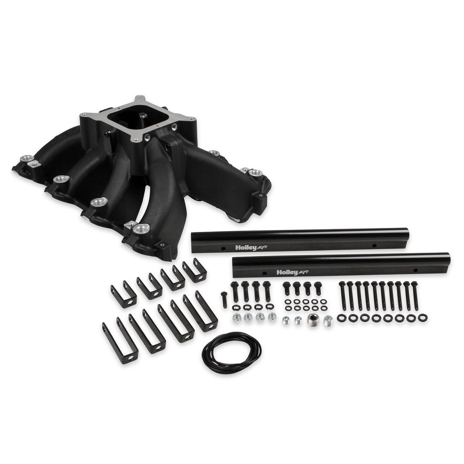 Holley Single-Plane Race Square Bore Single Plane Intake Manifold - Black Ceramic - LS1 / LS2 / LS6 - GM LS-Series