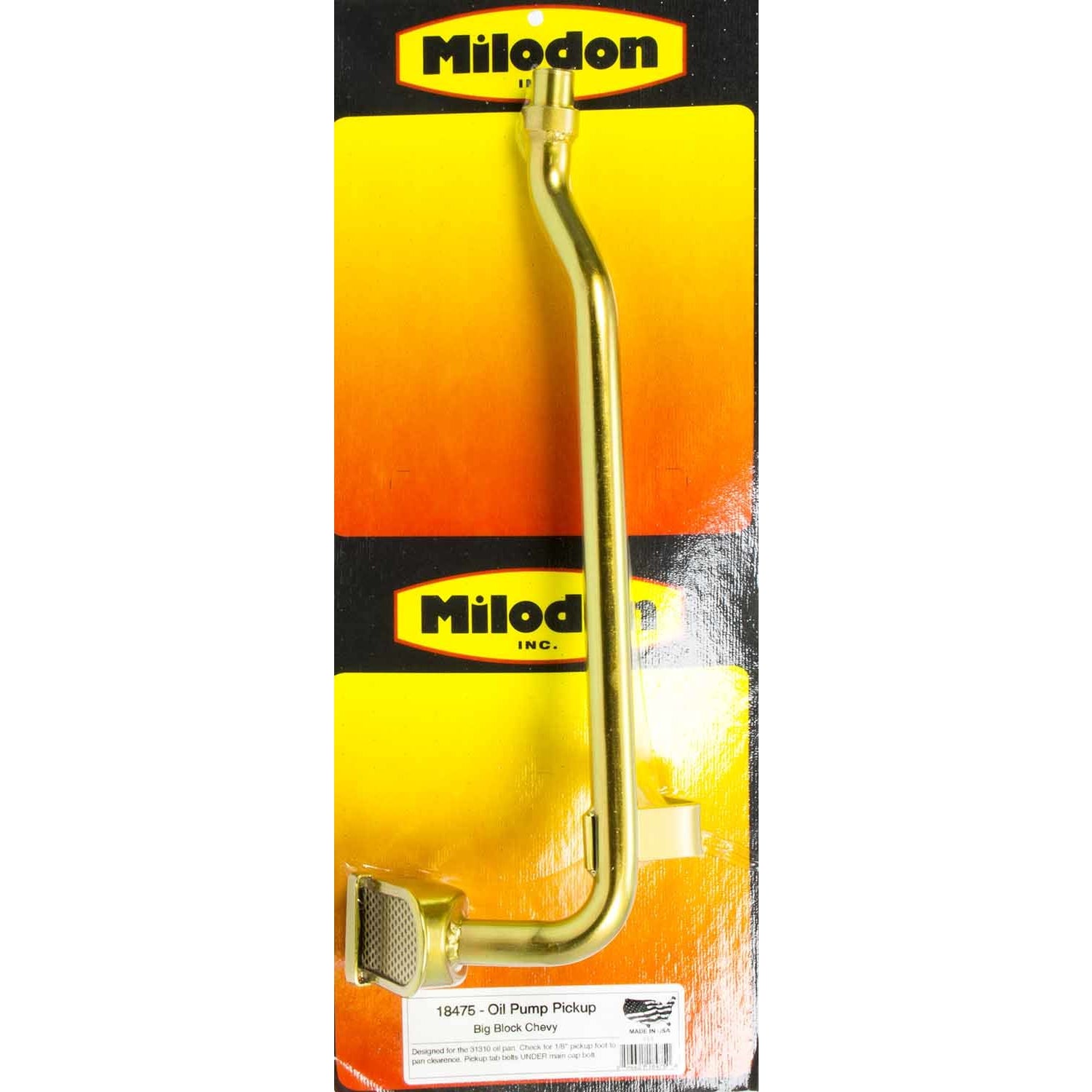 Milodon Marine Press / Bolt-On Oil Pump Pickup - 8 in Deep Pan - Big Block Chevy