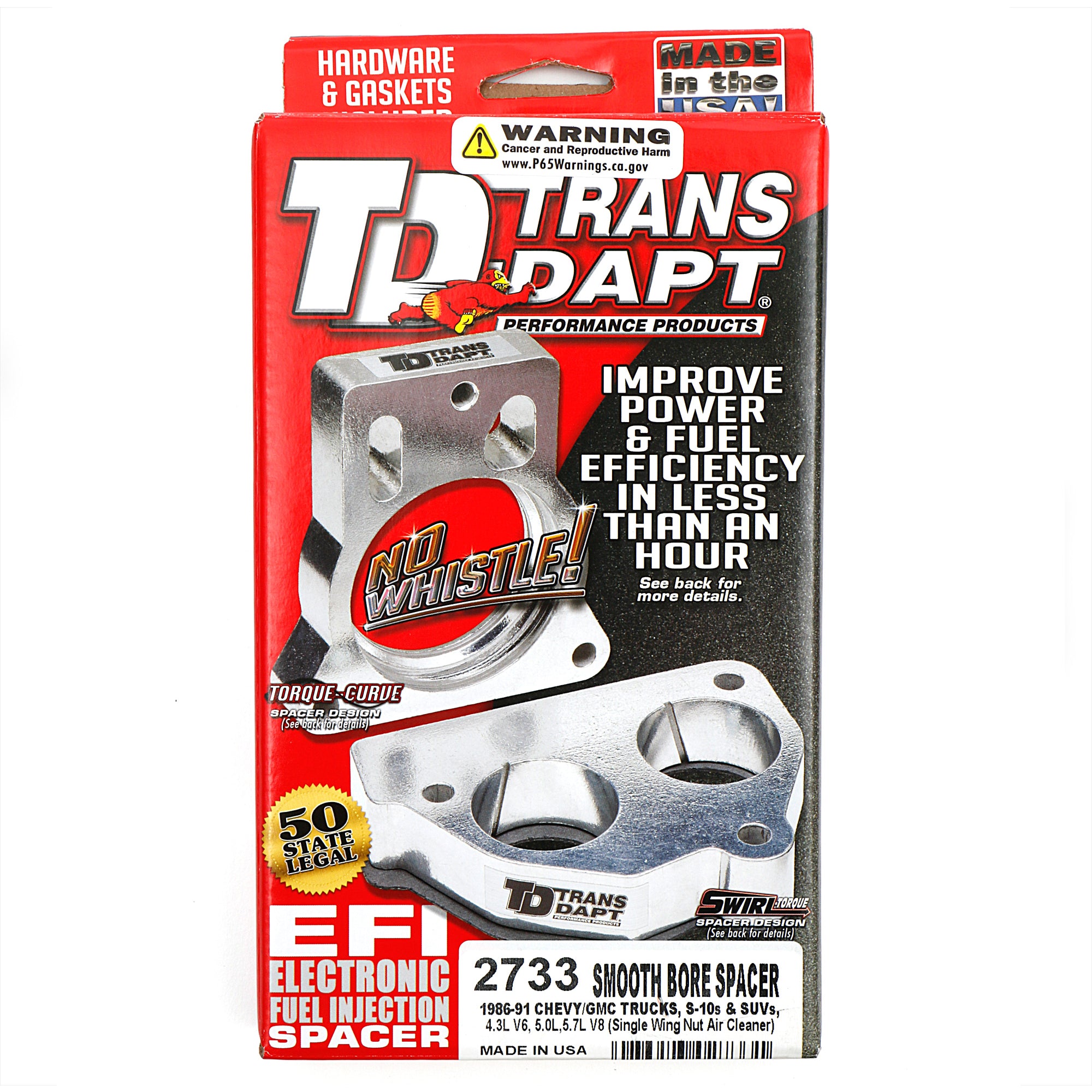 Trans-Dapt 86-92 SB Chevy Ported Throttle Body Spacer