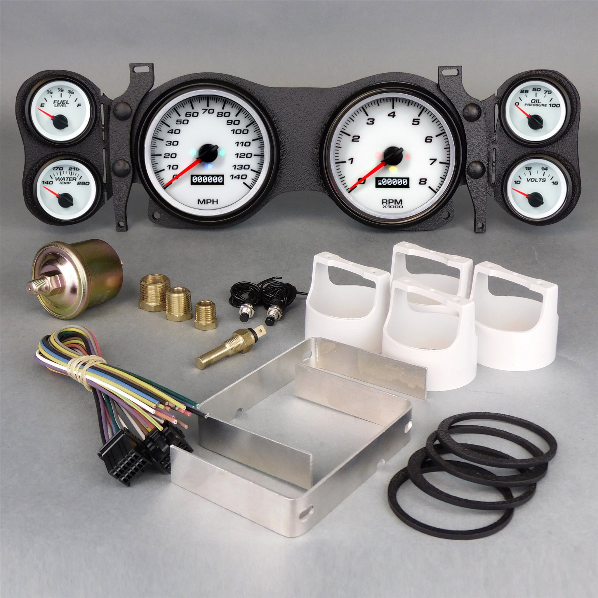 New Vintage USA Performance Gauge Kit - White Face