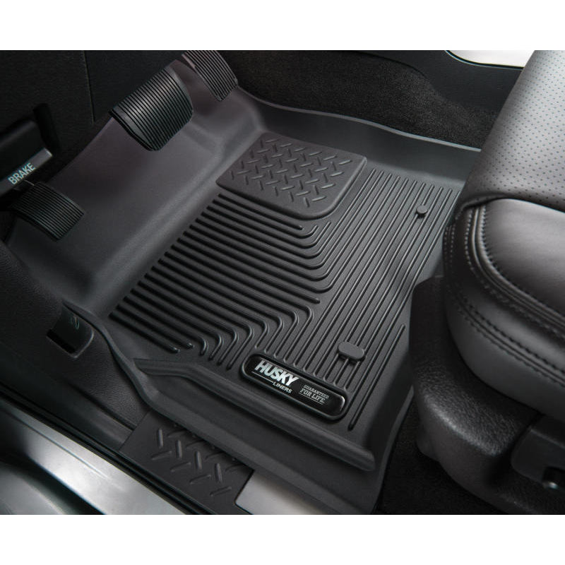 Husky Liners Weatherbeater Floor Liner - Front Row - Plastic - Black/Textured - Crew/Super Cab - Superduty - (Pair)