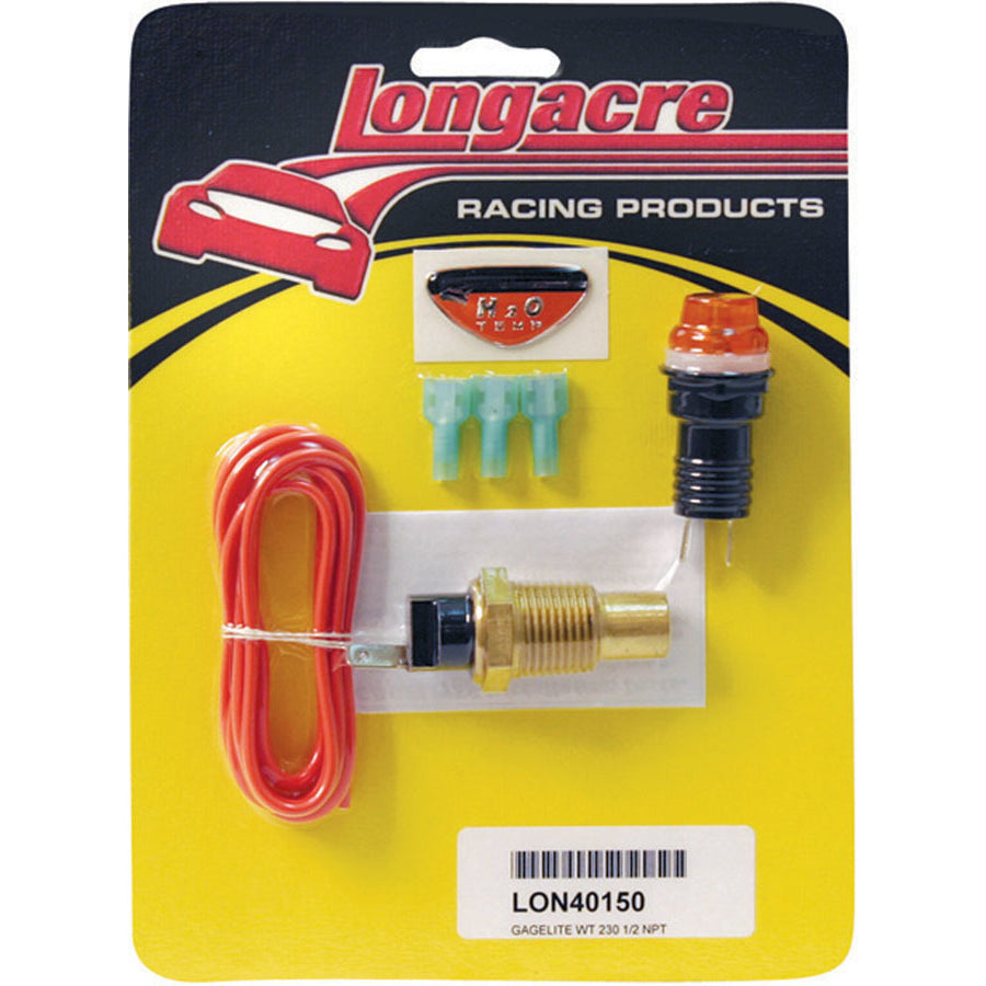 Longacre Gagelites Warning Light Kit - 230 Water Temp 1/2" NPT
