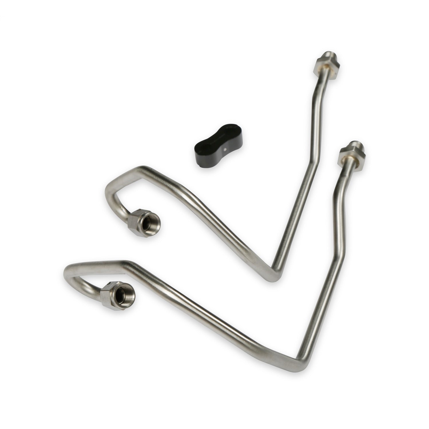 Holley Power Steering Pressure Tube - 6 AN Inlet/Outlet - Pressure/Return - Separator - Nickel Plated - Borgeson Mopar Box