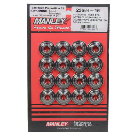 Manley Valve Spring Retainer - 1.500"/1.035" OD - 0.705" Inner Spring - Titanium - (Set of 16)