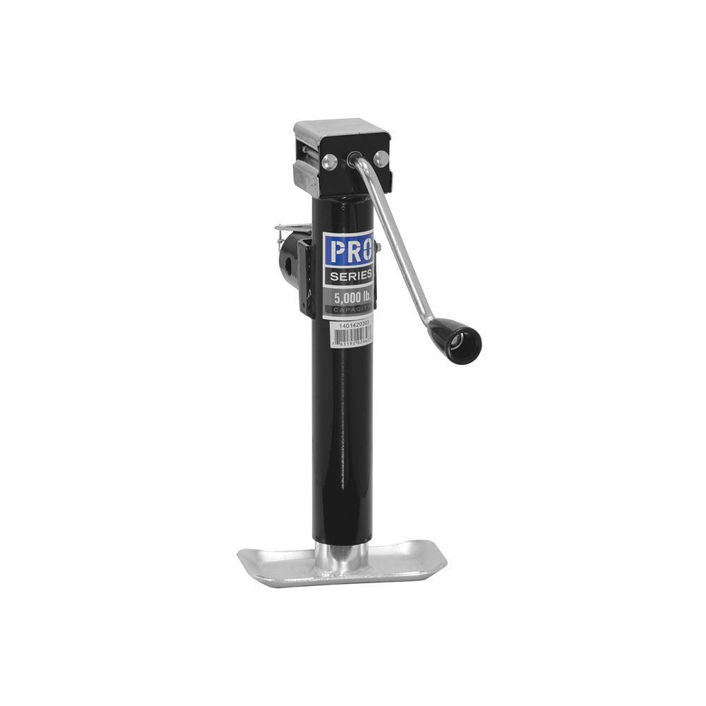 Pro Series Pro Series Trailer Jack - Manual - Sidewind - 10" Travel - 5000 lb Capacity - Steel - Black Paint