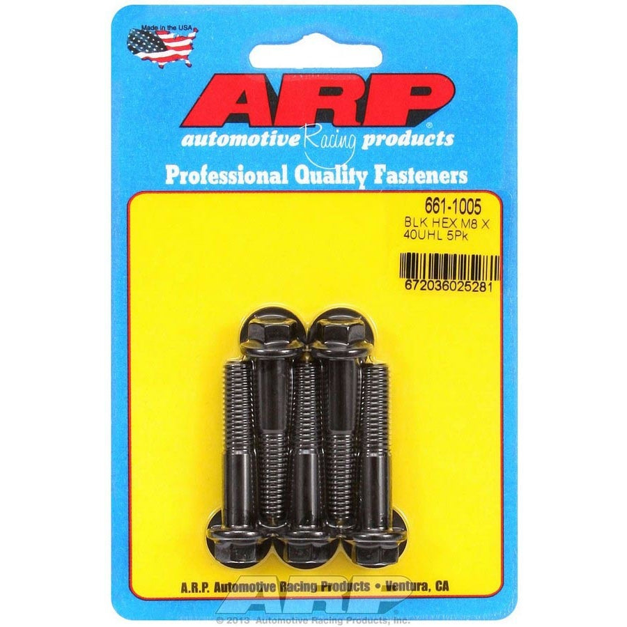 ARP Hex Bolt - M8 x 1.25 x 40 - Black Oxide (5 Pack)