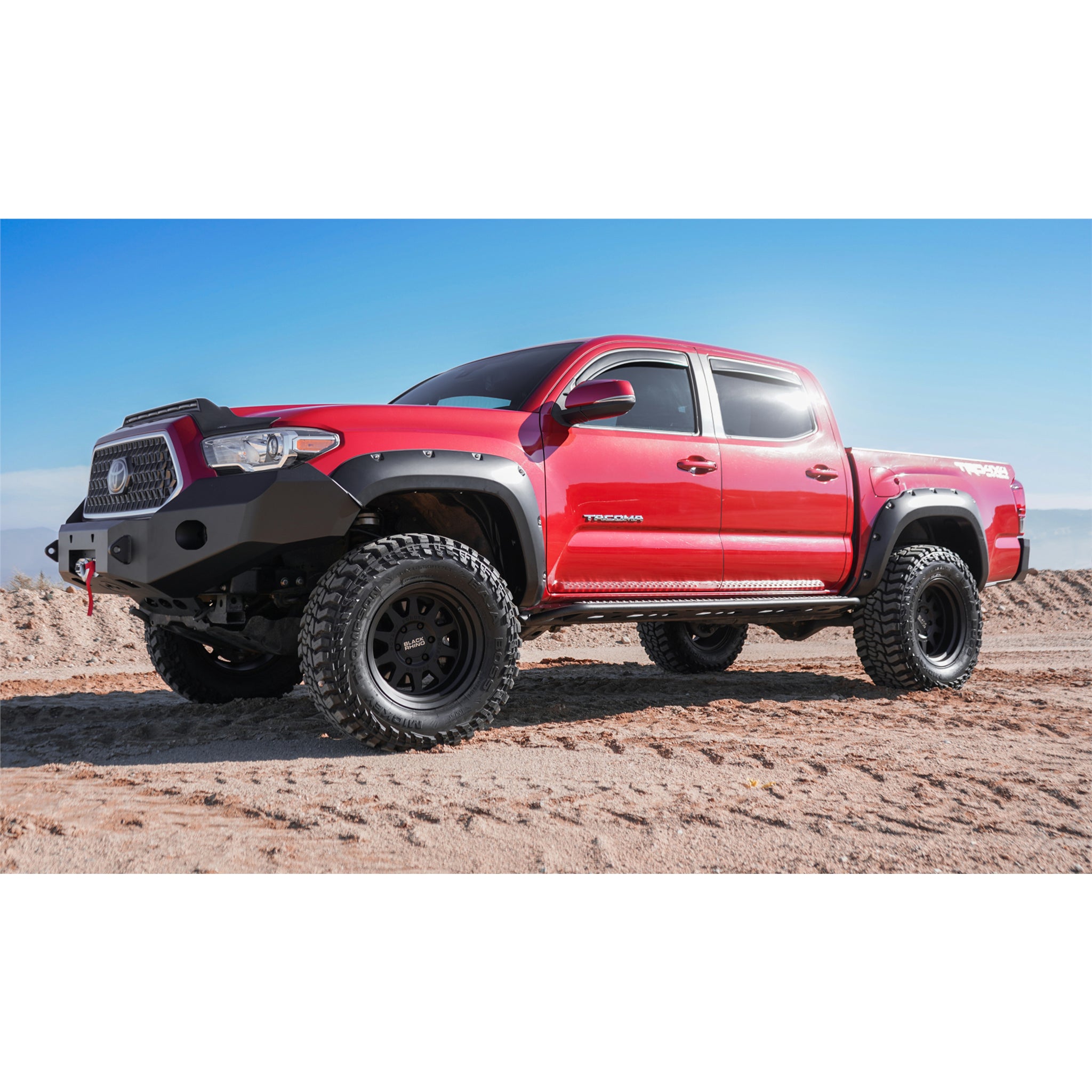 Auto Ventshade In-Channel Ventvisor - Stick-On - Front / Rear - Plastic - Black - Double Cab - Toyota Compact Truck 2016-17