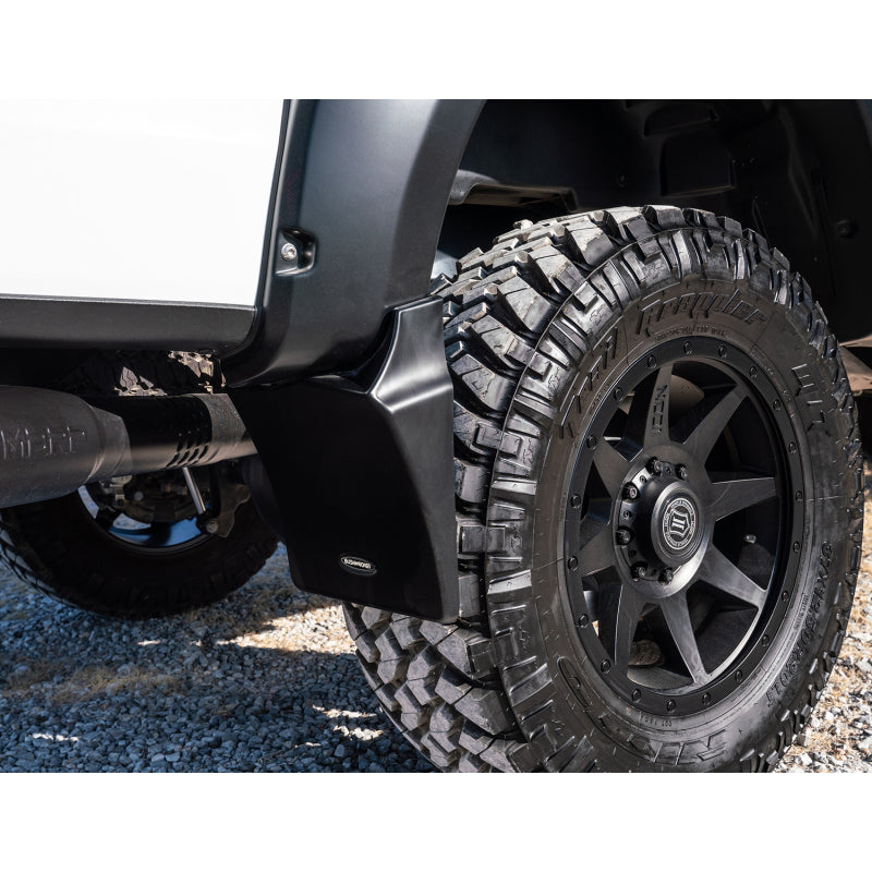 Bushwacker Trail Armor Rear Mud Flap - Black - Bushwacker Pocket Style Flares - Toyota Fullsize Truck 2014-21 - Pair