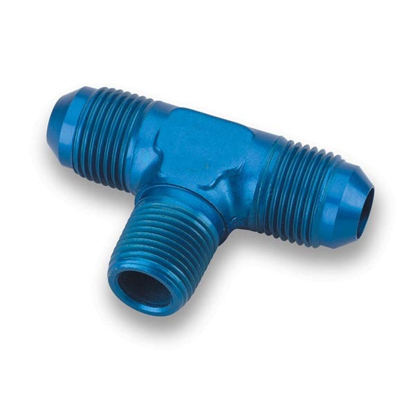 Earl's Aluminum Pipe Thread to AN Adapter Tee - Pipe Thread On Side - 1/4" NPT to -06 AN