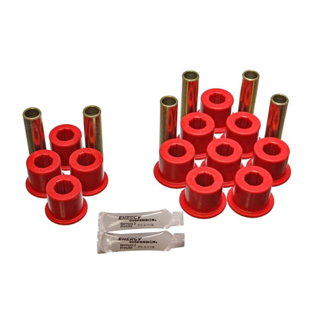 Energy Suspension Hyper-Flex Leaf Spring Bushing Kit - Red/Cadmium - Dodge Midsize Truck 1997-2001