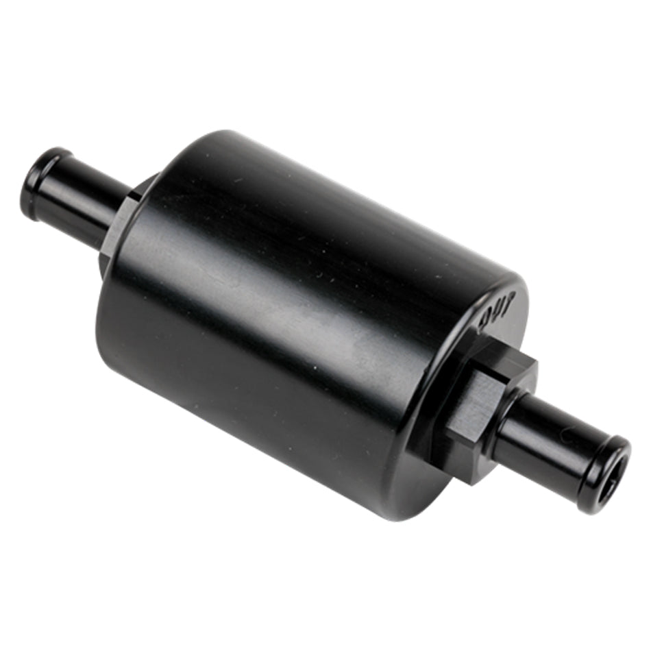 Billet Specialties In Line Fuel Filter 3/8 in Barbed Black