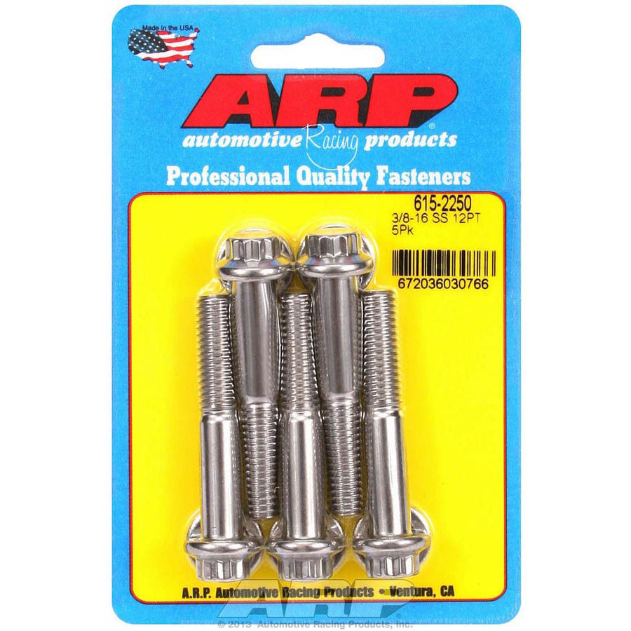 ARP Bolt - 2.250" Long - 7/16" 12 Point Head - Stainless - Polished - Universal - (Set of 5)