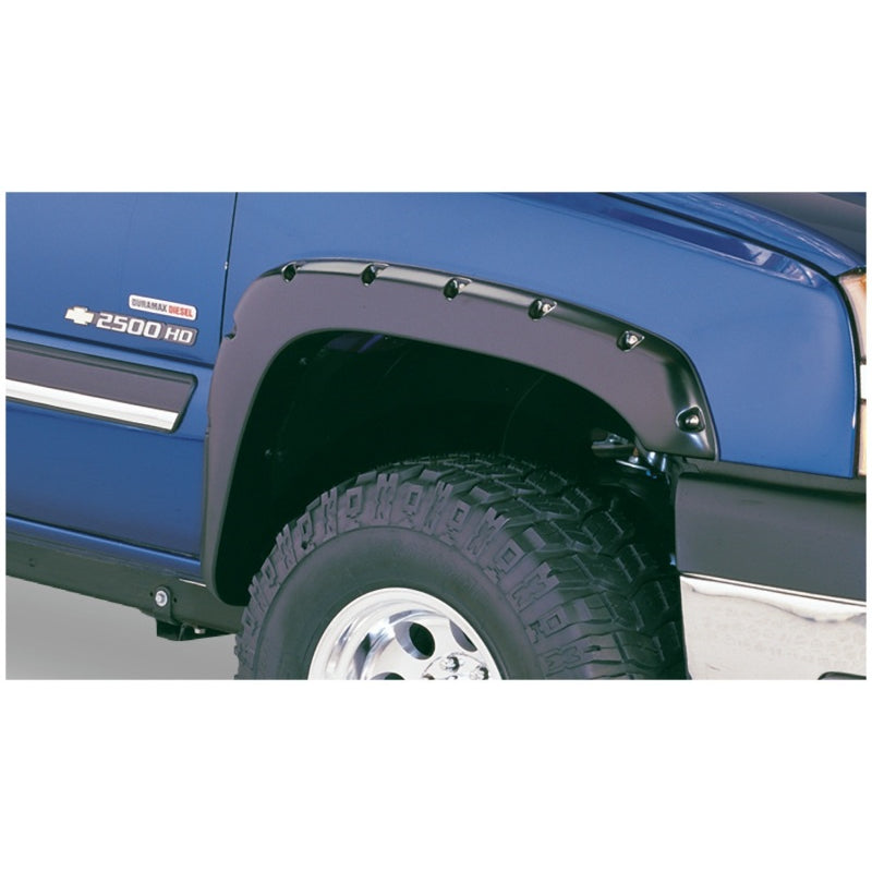 Bushwacker Pocket Style Front / Rear Fender Flare - 2 in Wide - Black - GM Fullsize Truck 2003-07