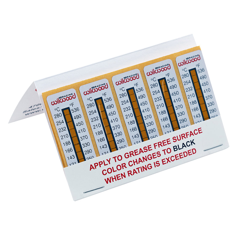 Wilwood Brake Temperature Indicator - Adhesive Strips - Temperatures Range From 250 F to 536 F (Set of 10)