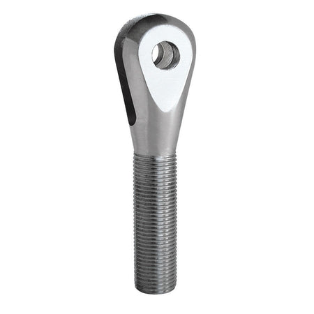 QA1 Clevis Rod End - 3/8" Bore - 5/8-18" Left Hand Male Thread - 3/8" Slot - Steel - Zinc Oxide