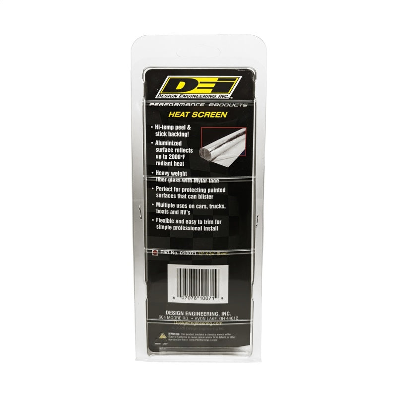 Design Engineering Heat Screen - 12 x 24" - 0.060" Thick - Aluminized Mylar - Fiberglass