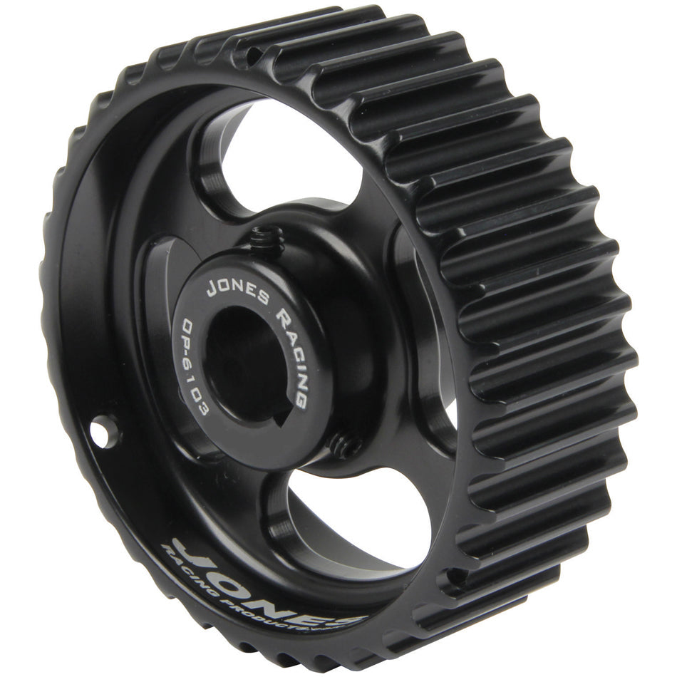 Jones Racing Products HTD Oil Pump Pulley - 32-Tooth - 1-1/4" Wide - 5/8" Shaft - Aluminum - Black