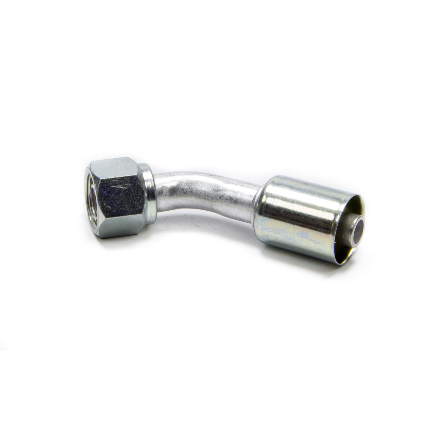 Vintage Air Hose End Fitting 45 Degree 10 AN Hose Crimp to 10 AN Female O-Ring - Aluminum/Steel