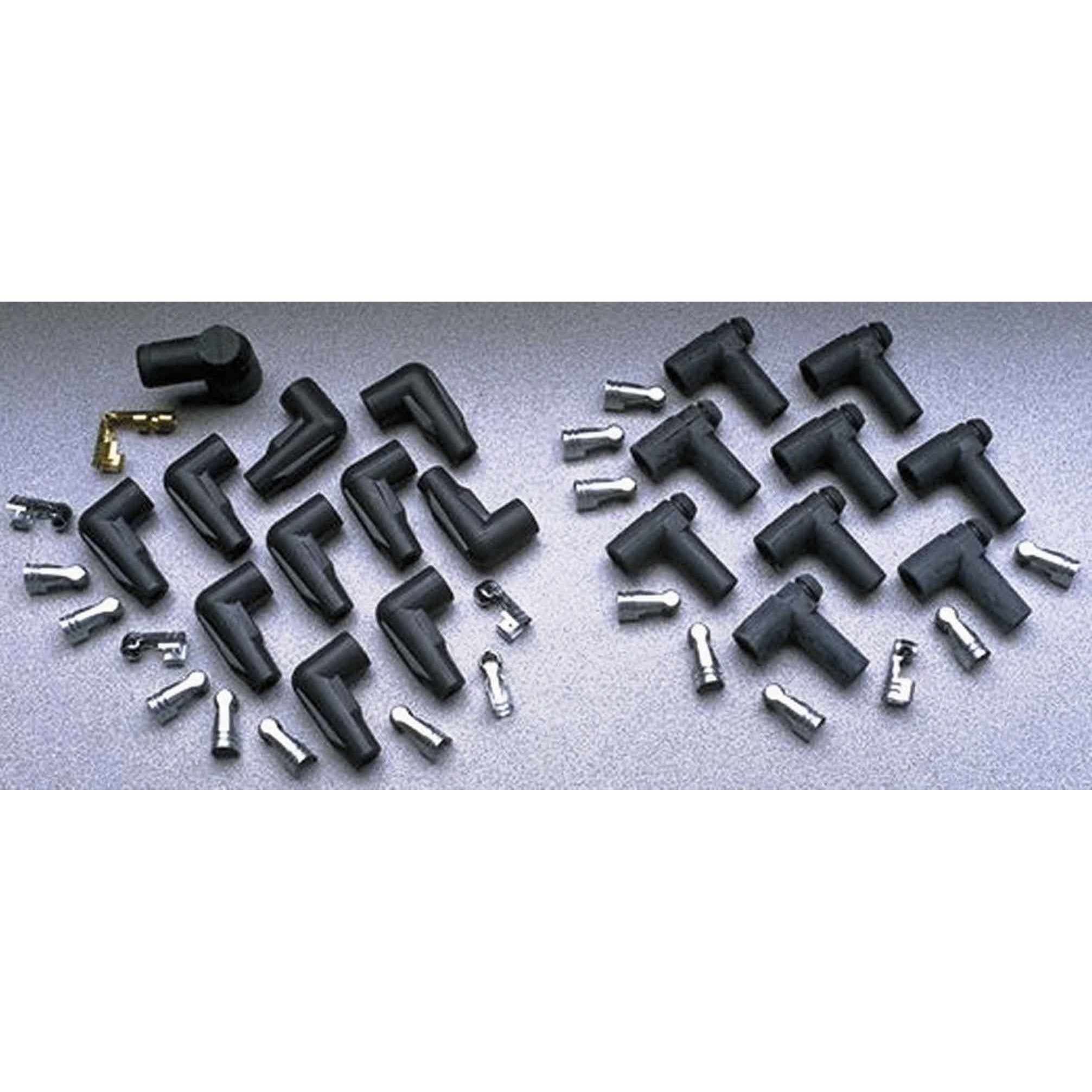 Taylor 8-10.4 mm Boot / Terminal Kit - Black - Low Profile 90 Degree - HEI Style Terminal - Set of 8
