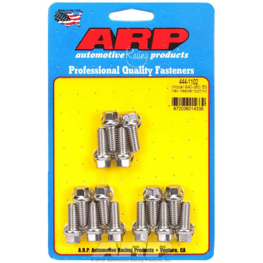ARP Header Bolt - 5/16-18 in Thread - 0.75 in Long - Hex Head - Polished - Mopar V8 - Set of 14